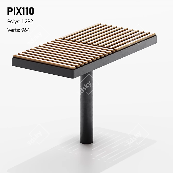 Introducing PIXEL: Sustainable Park Benches 3D model image 1