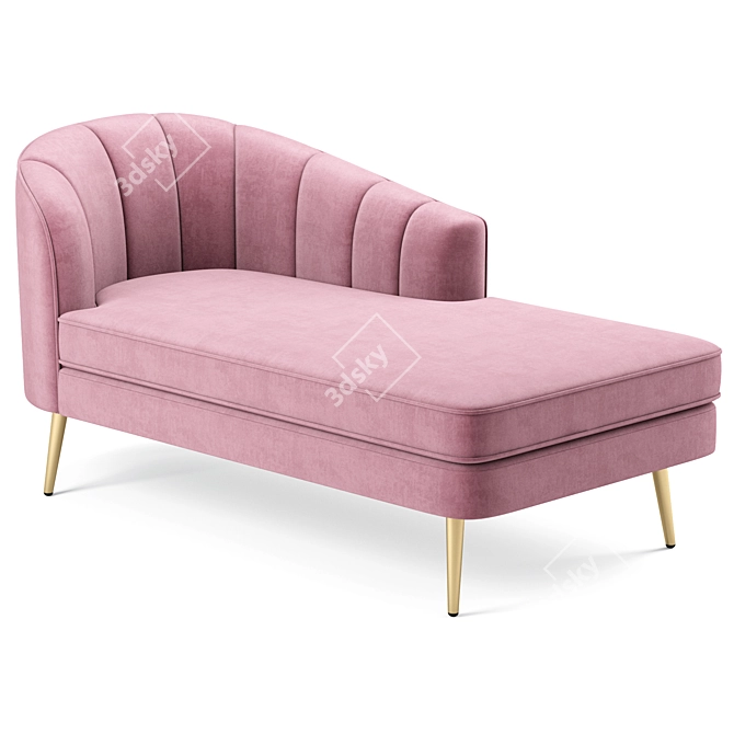 Luxurious Allier Velvet Chaise 3D model image 1