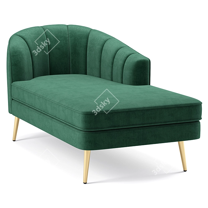 Luxurious Allier Velvet Chaise 3D model image 2