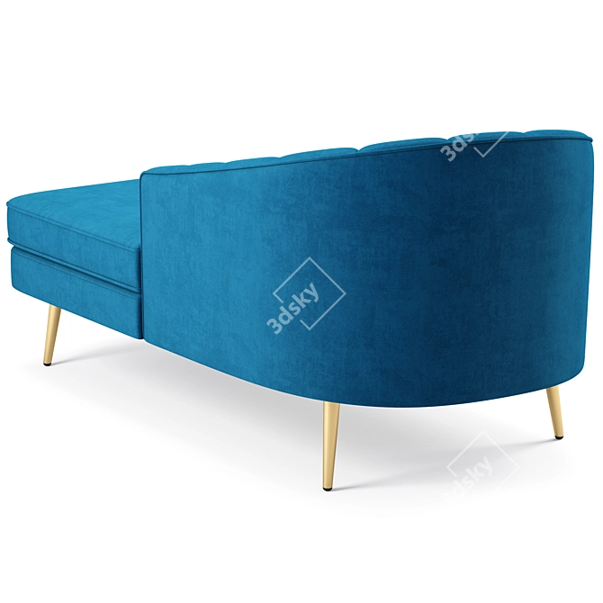 Luxurious Allier Velvet Chaise 3D model image 4