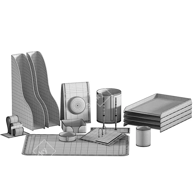 Executive Desk Set: Professional Elegance 3D model image 2