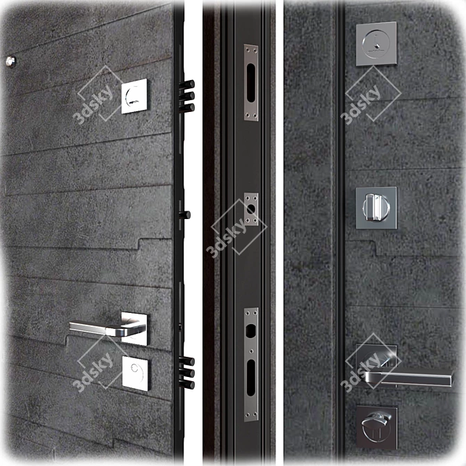 Elegant Senator Favorit Metal Door 3D model image 2