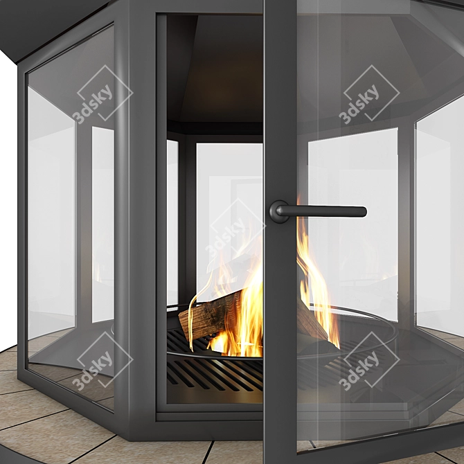 LOFT-14 Fireplace Wood Island 3D model image 2