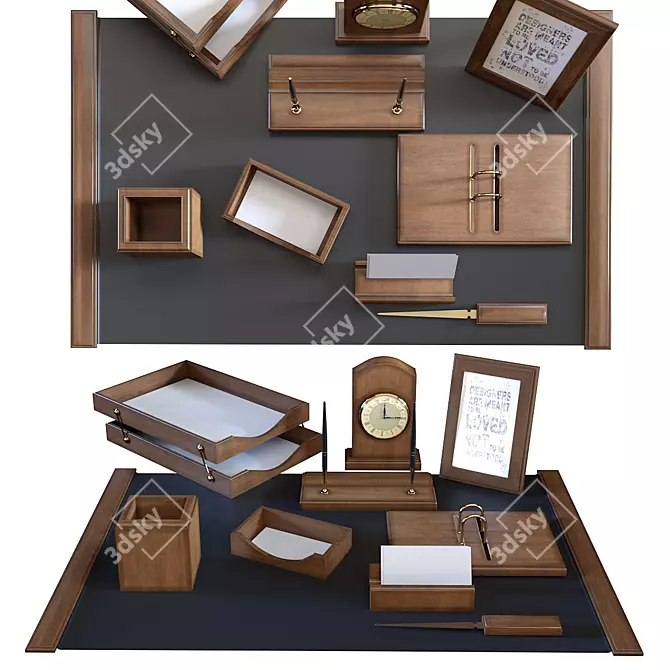 Luxury Executive Desk Set 3D model image 3