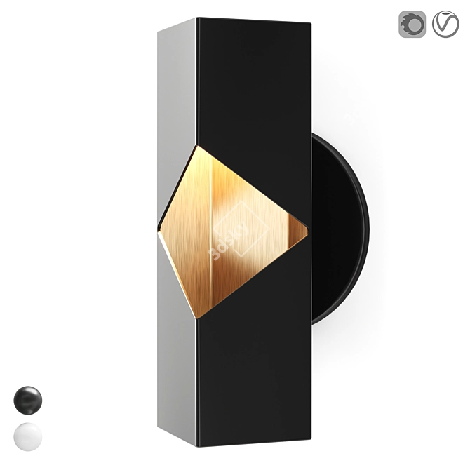 Minimalist Notch Sconce 3D model image 1