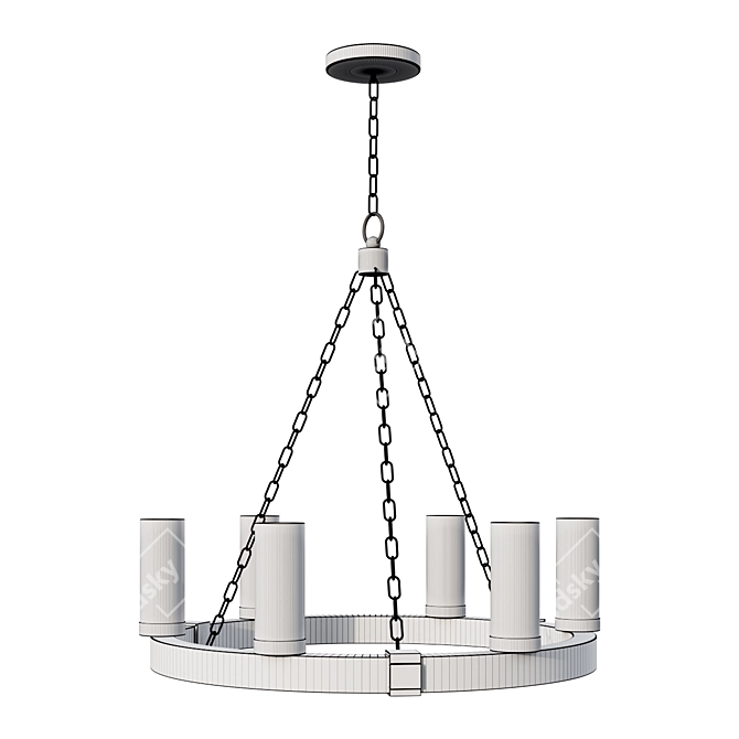 Seeded Contrast Outdoor Chandelier 3D model image 2