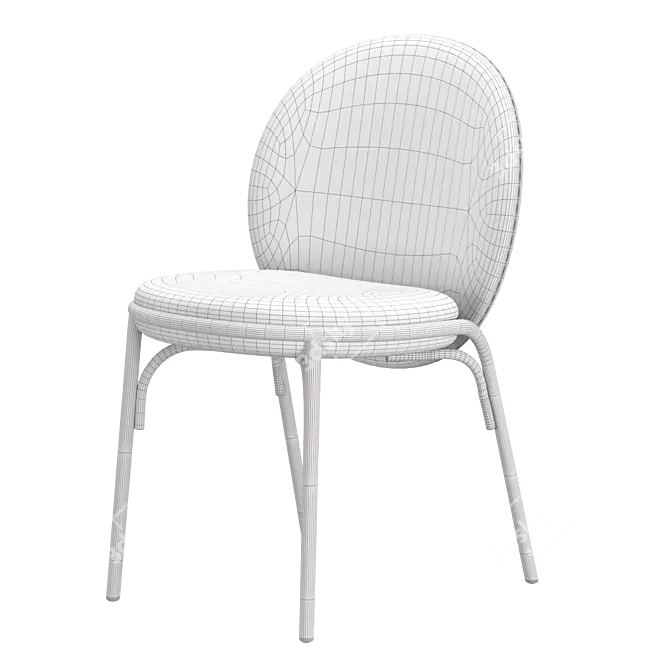 Elegant Oyster W Chair 3D model image 5