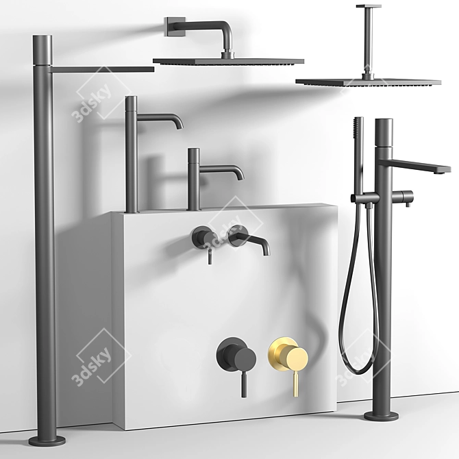 Fantini Nostromo Small Taps & Showers 3D model image 2