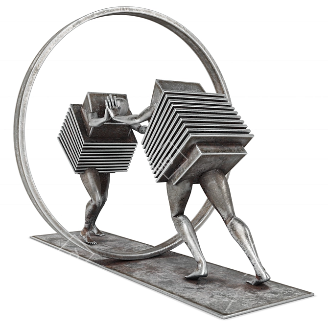 Elegant PBR Metal Sculpture 3D model image 2