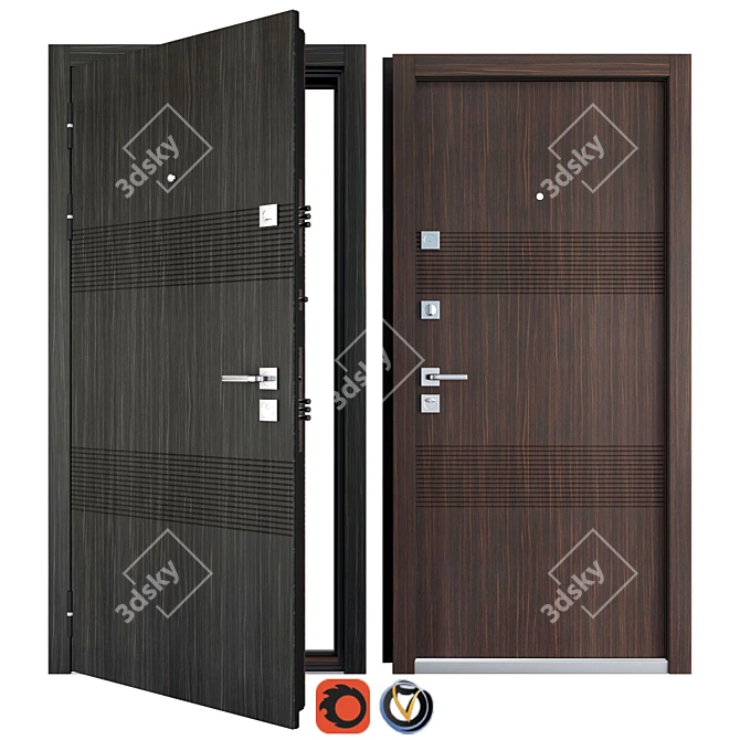 Galant Favorit Metal Entrance Door | 900x2050 mm 3D model image 1