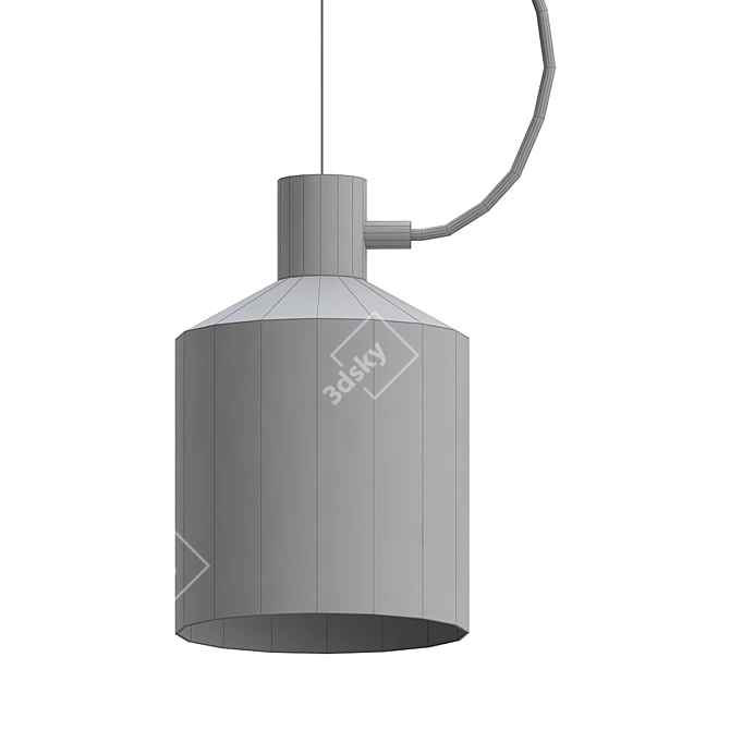 Elegant Silo Pendant Light 3D model image 2