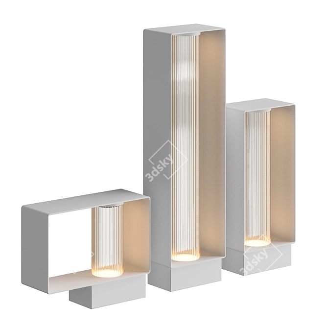 Frame Outdoor Step Light | Stainless Steel and Pyrex 3D model image 3