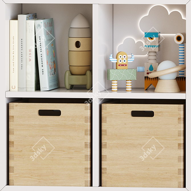 Modern Cubic Child Room Decor 3D model image 11