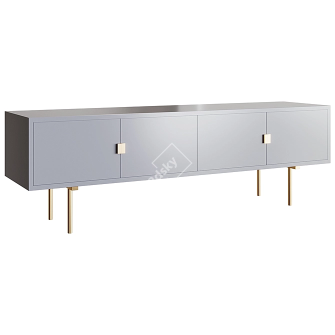 Modern Gold & Gray TV Stand - Homary 3D model image 1