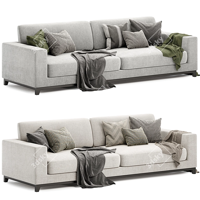 Modern Dallas 4 Seater Sofa 3D model image 1