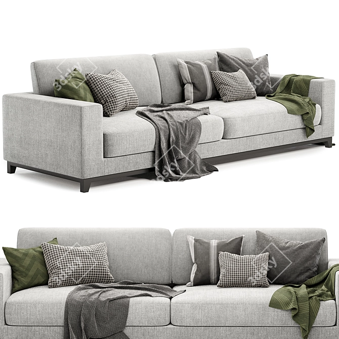 Modern Dallas 4 Seater Sofa 3D model image 3