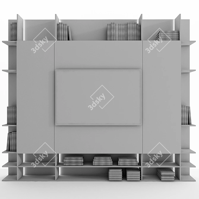 Modern TV Wall Set 1 3D model image 3