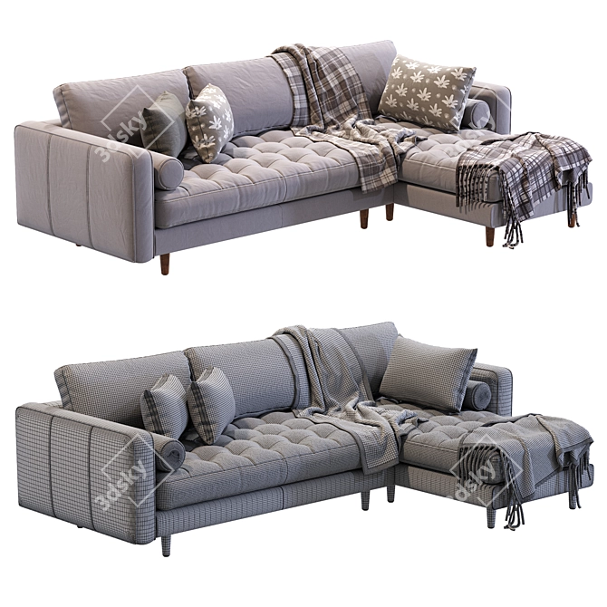 Charme Tan Sofa - Luxurious & Timeless 3D model image 3