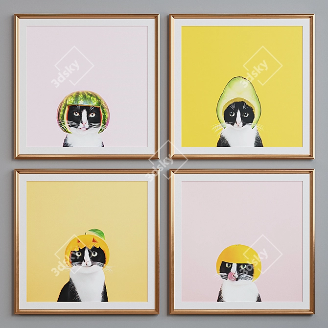 Modern Abstract Picture Frame Set 3D model image 4