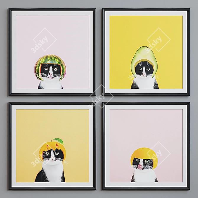 Modern Abstract Picture Frame Set 3D model image 5