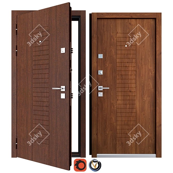 Title: Galant Metal Entrance Door: Secure and Stylish 3D model image 1