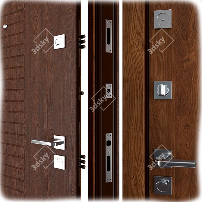 Title: Galant Metal Entrance Door: Secure and Stylish 3D model image 2