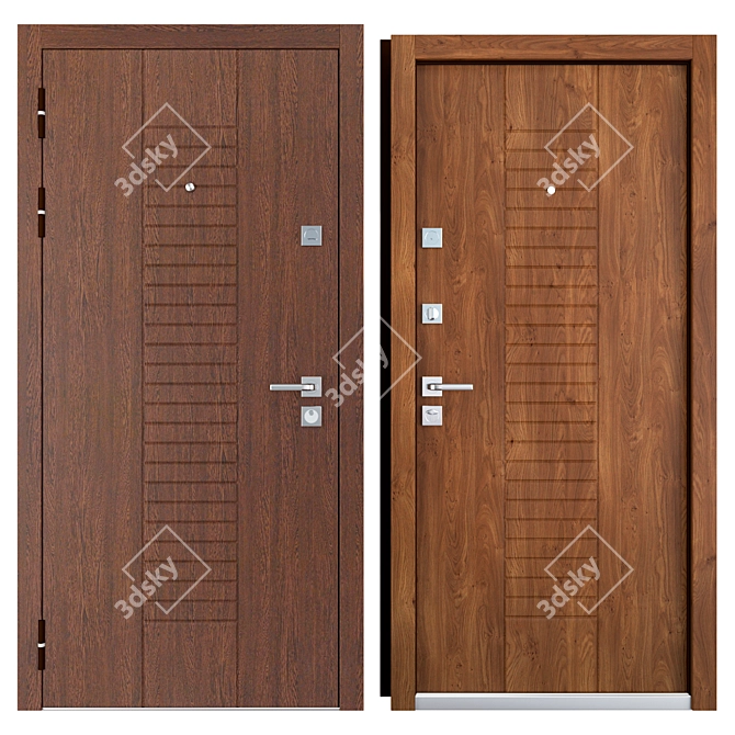 Title: Galant Metal Entrance Door: Secure and Stylish 3D model image 3