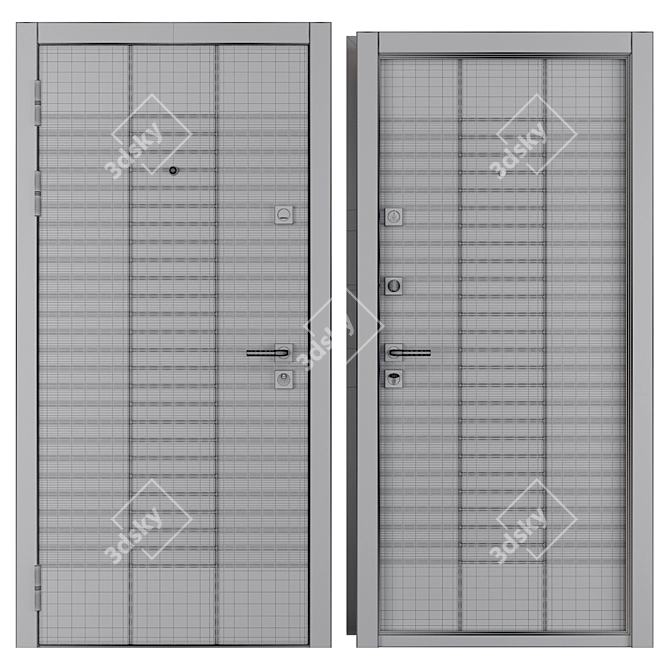 Title: Galant Metal Entrance Door: Secure and Stylish 3D model image 4