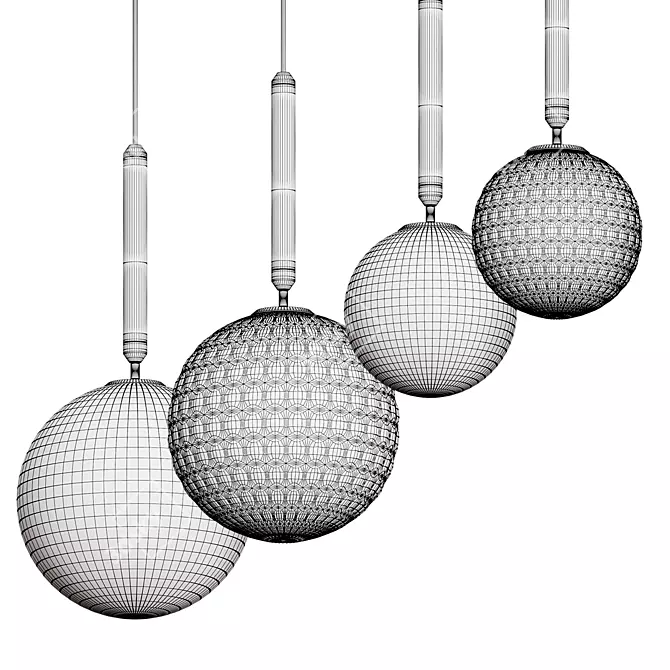 Modern Glass Ball Pendant Light 3D model image 5