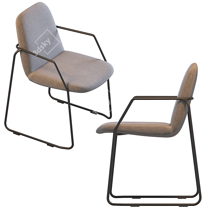Sleek Manutti Loop Chair: Modern Design & Comfort 3D model image 5