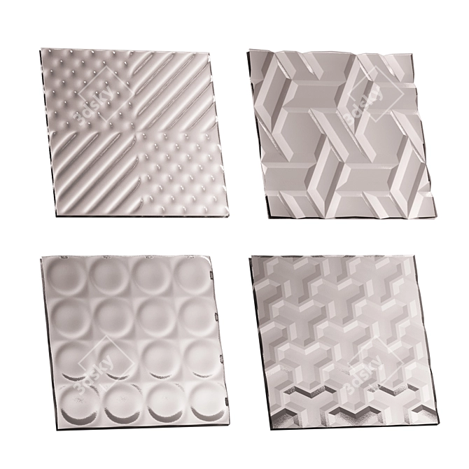 Embossed Glass Texture Set 3D model image 2