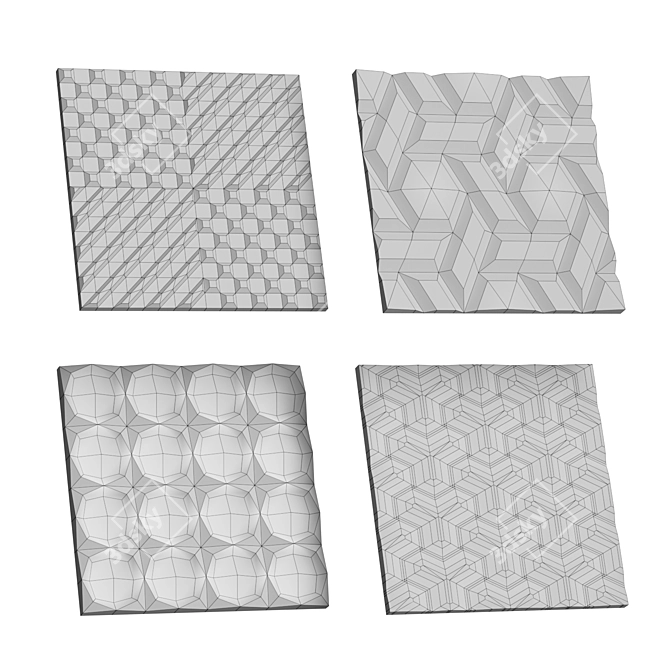 Embossed Glass Texture Set 3D model image 7