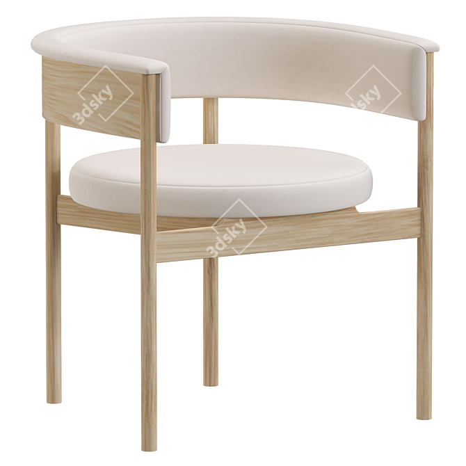 Sleek N-SC01 Chair: Scandinavian Design 3D model image 1