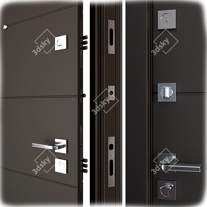 Liberta Entrance Metal Door: Durable & Stylish 3D model image 2