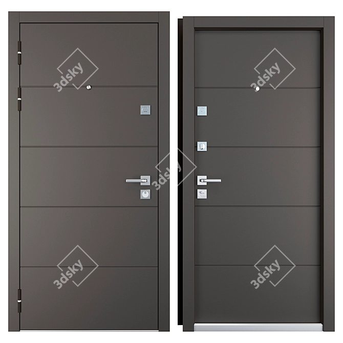 Liberta Entrance Metal Door: Durable & Stylish 3D model image 3