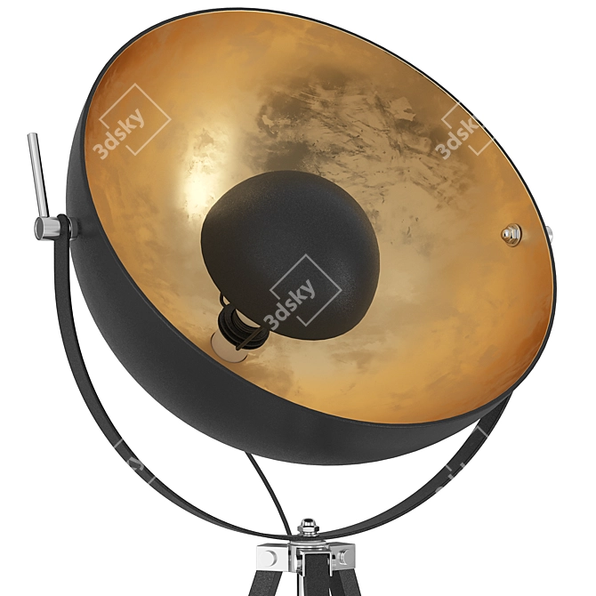 Modern Metal Tripod Lamp 3D model image 2