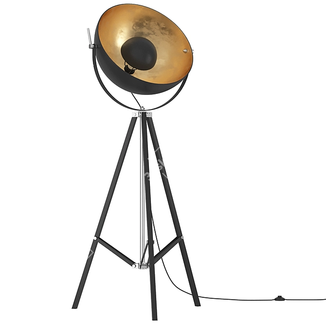 Modern Metal Tripod Lamp 3D model image 3