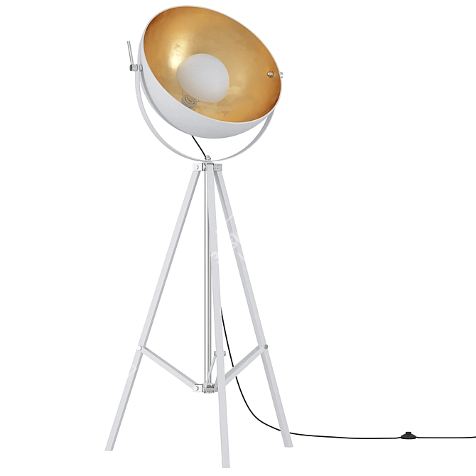 Modern Metal Tripod Lamp 3D model image 5