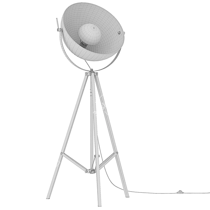 Modern Metal Tripod Lamp 3D model image 7