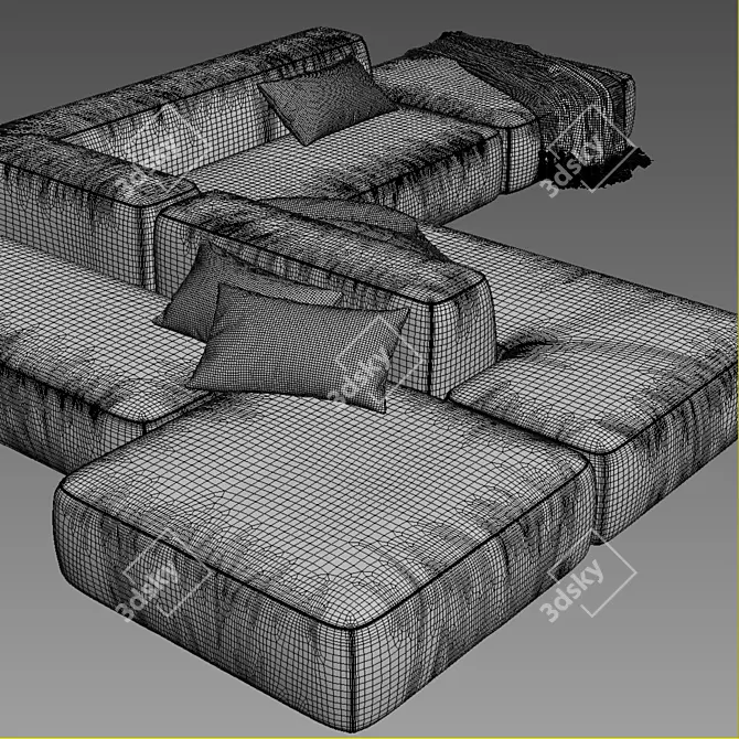 LEMA Cloud: Italian Sectional Sofa 3D model image 7