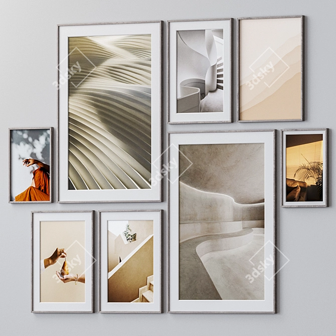 Elegant Set of Wall Paintings 3D model image 3