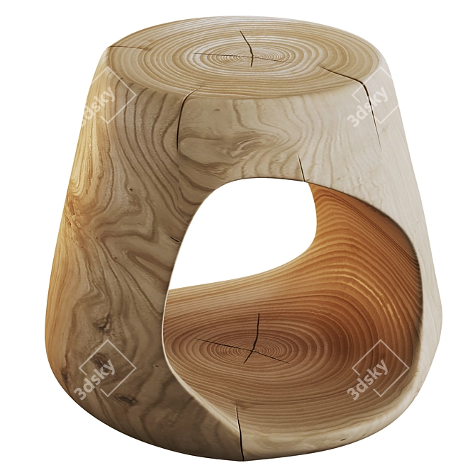 Rustic Cedar Slab Coffee Table 3D model image 1