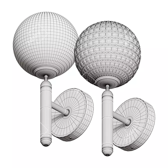 Modern Glass Ball Wall Lamp 3D model image 6