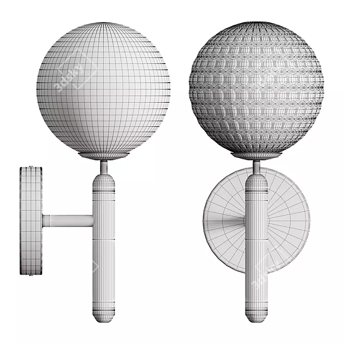 Modern Glass Ball Wall Lamp 3D model image 7