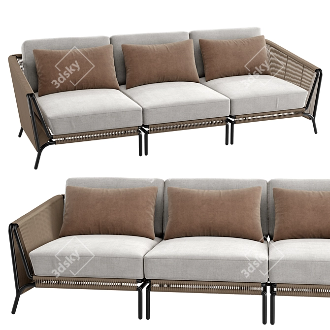 Luxury Salamander Sectional Sofa 3D model image 1