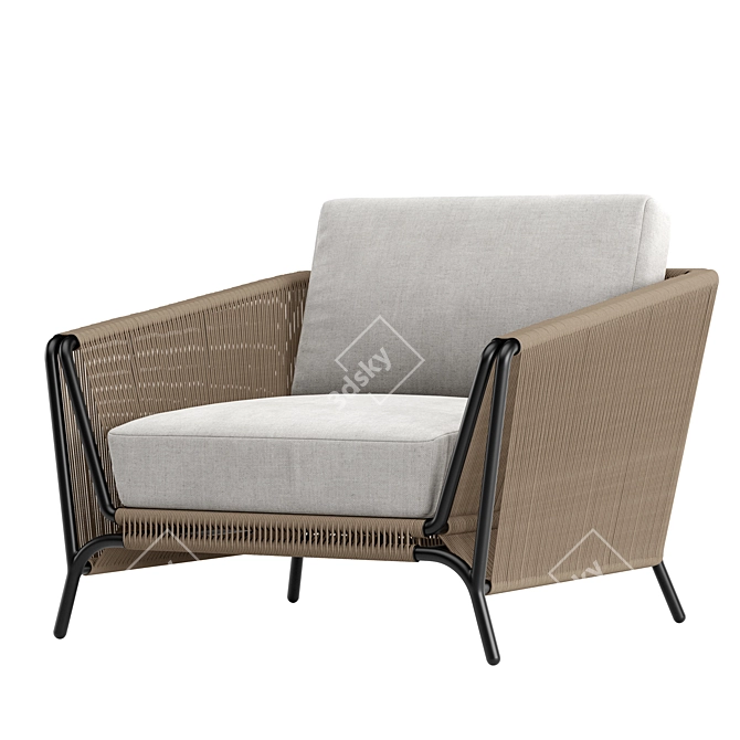 Sleek Salamander Lounge Chair 3D model image 2