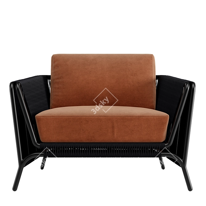 Sleek Salamander Lounge Chair 3D model image 6