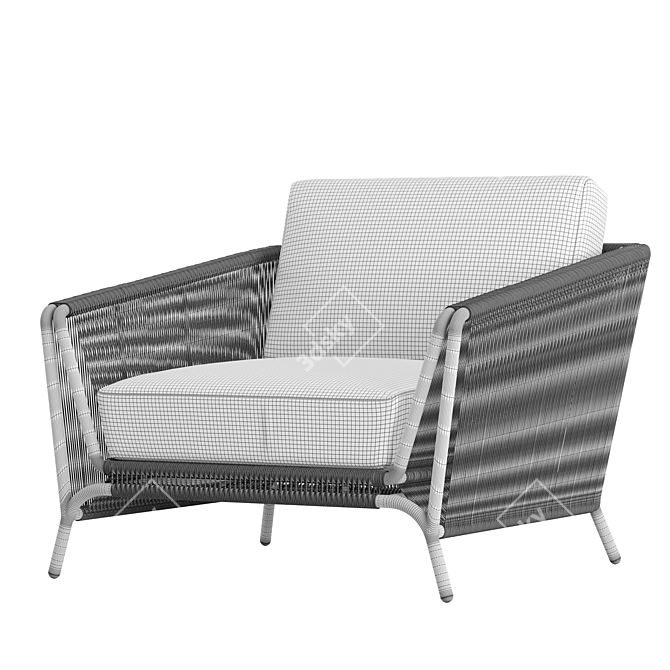 Sleek Salamander Lounge Chair 3D model image 7