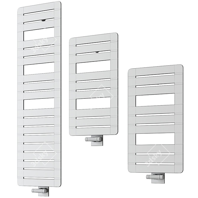 Sleek Page Radiator in 3 Colors 3D model image 2