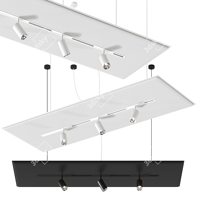 Sleek T-System Pendant Lamp 3D model image 1